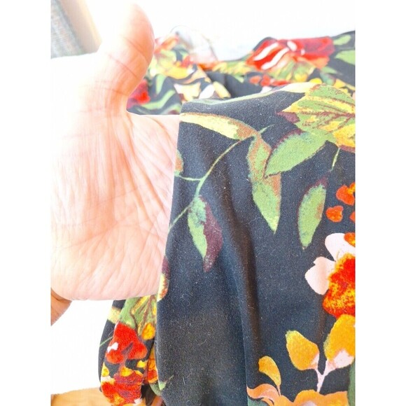 Sweet Lovely By Jen Womens Size 3XL‎ Black Floral Tunic Dress Stretch Pockets - Picture 6 of 9